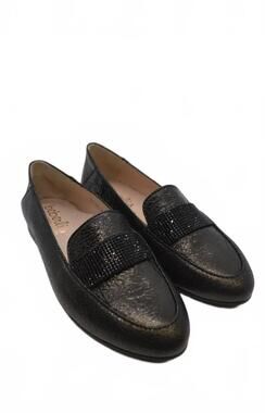 NEW BEBERLIS girl's crystal band slip ons in black